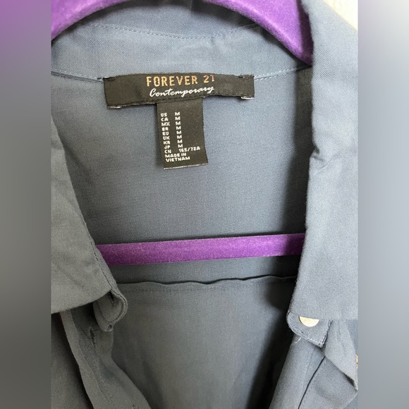 Forever 21 Contemporary slate blue long sleeve romper - Picture 8 of 8